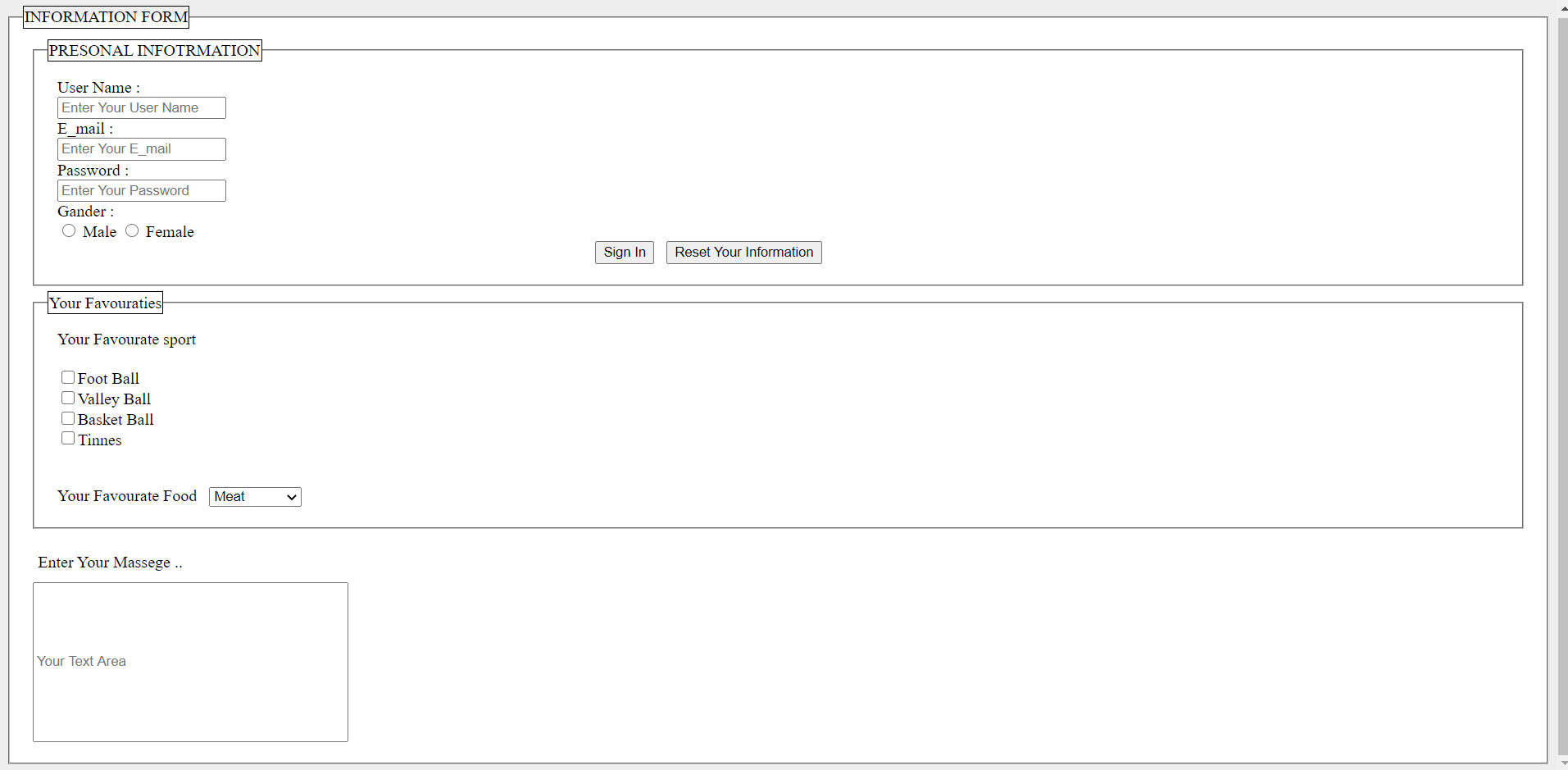 Form By Html